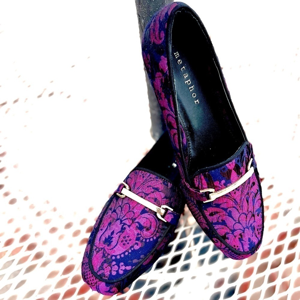 METAPHOR PAISLEY DAMASK SLIP ON LOAFERS - Picture 4 of 8